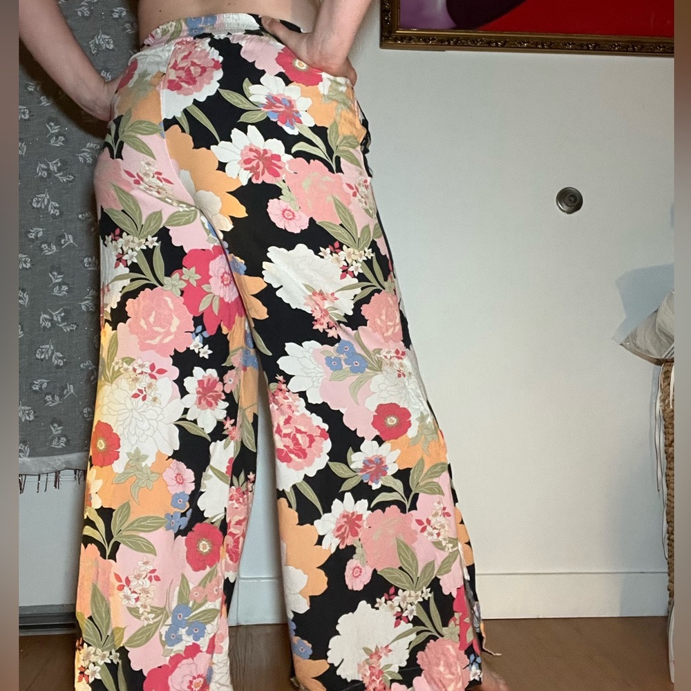 Jessica Simpson Multicolor Floral Wide-Leg Pants